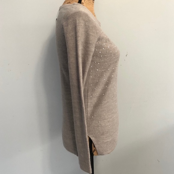 NWT! Apt. 9 Silver Studded Light Gray Sweater XSP - Picture 2 of 14